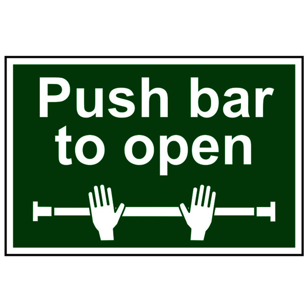 Scan SCA1523 Push Bar To Open - PVC Sign 300 x 200mm