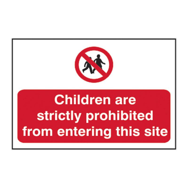 Scan SCA4054 Children Prohibited From Entering Site - PVC Sign 600 x 400mm