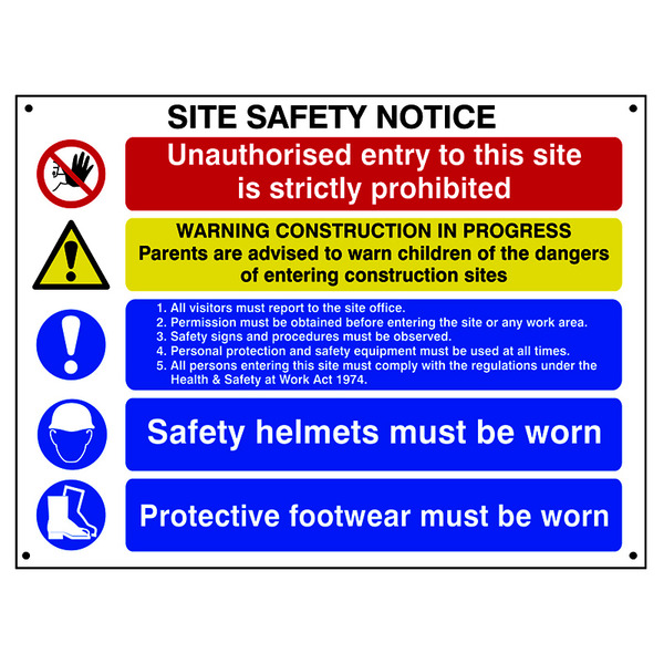 Scan SCA4550 Composite Site Safety Notice - FMX Sign 800 x 600mm