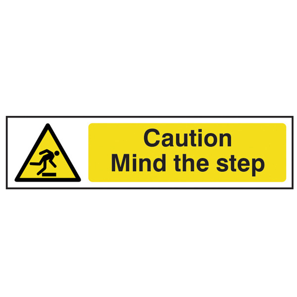 Scan SCA5109 Caution Mind The Step - PVC Sign 200 x 50mm