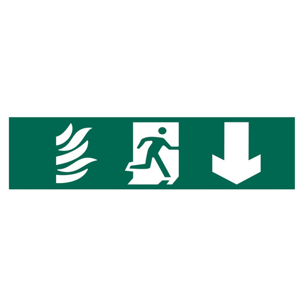 Scan SCA5203 Running Man Arrow Down - PVC Sign 200 x 50mm