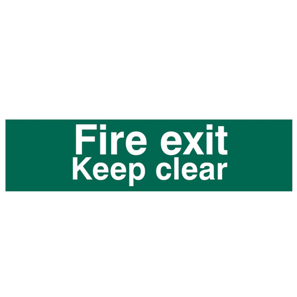 Scan SCA5206 Fire Exit Keep Clear Text Only - PVC Sign 200 x 50mm
