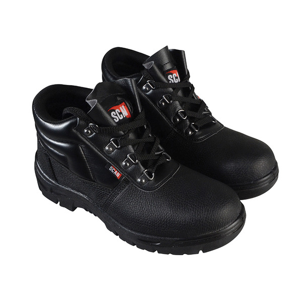 Scan SCAFWCHUK4 4 D-Ring Chukka Safety Boots Black UK 4 EUR 37