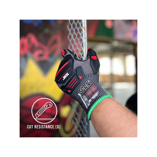 Scan SCAGLOCIML Nitrile Palm Impact Cut D Gloves - L (Size 9)