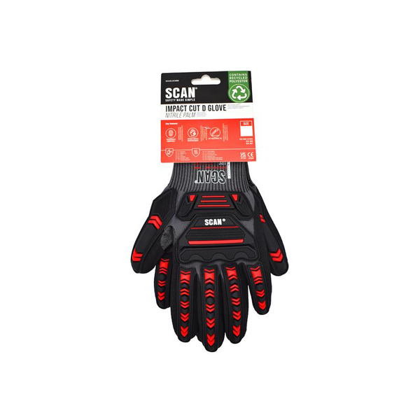 Scan SCAGLOCIML Nitrile Palm Impact Cut D Gloves - L (Size 9)