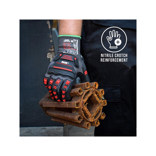 Scan SCAGLOCIMXL Nitrile Palm Impact Cut D Gloves - XL (Size 10)