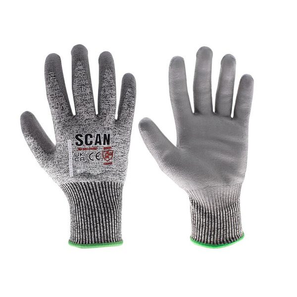 Scan SCAGLOCUTDM PU Palm Cut D Gloves - M (Size 8)