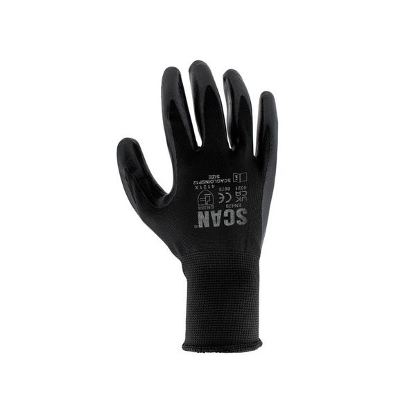 Scan SCAGLOINS12M Seamless Inspection Gloves - M (Size 8) (Pack 12)