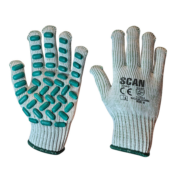 Scan SCAGLOVRM Vibration Resistant Latex Foam Gloves - M (Size 8)