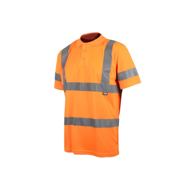 Scan SCAHVPSMO Hi-Vis Polo Shirt Orange - M (40in)