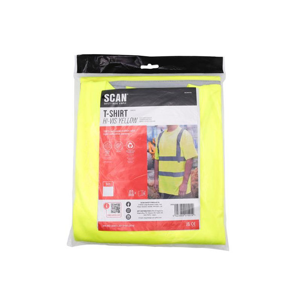 Scan SCAHVTSXXL Hi-Vis T-Shirt  Yellow - XXL (50in)