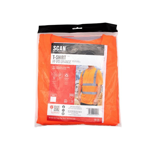 Scan SCAHVTSXXLO Hi-Vis T-Shirt  Orange - XXL (50in)
