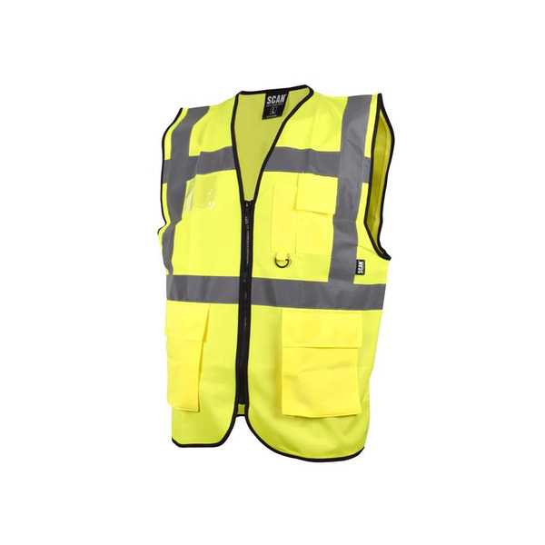 Scan SCAHVUWXL Hi-Vis Utility Yellow Waistcoat - XL (48in)