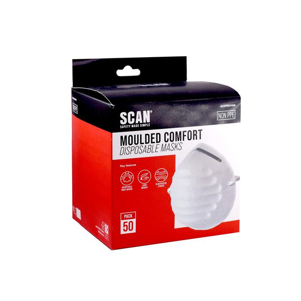 Scan SCAPPEHYG50 Moulded Disposable Comfort Masks Box of 50 (Non PPE)