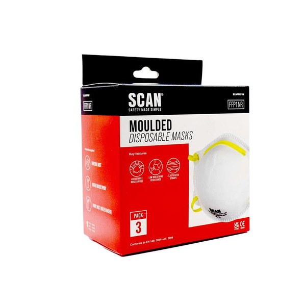 Moulded Disposable Mask FFP1 (Pack of 3)
