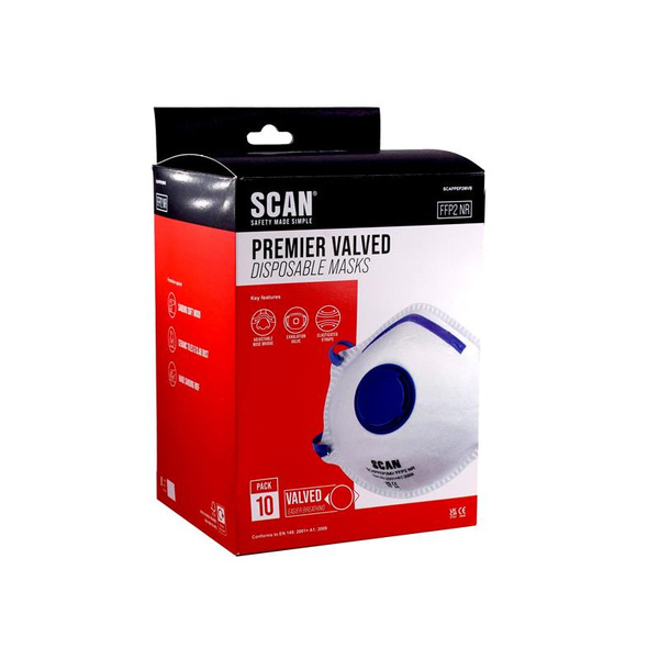 Moulded Disposable Mask Valved FFP2 Protection (Pack 10)