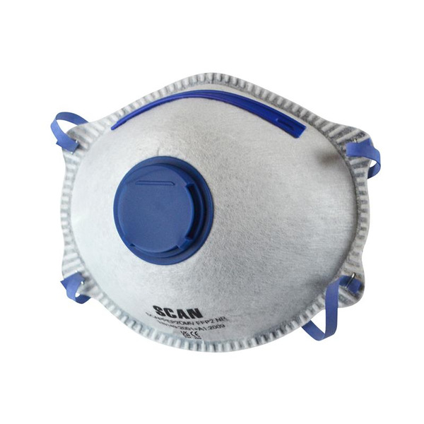 Scan SCAPPEP2OMV Moulded Disposable Odour Mask Valved FFP2 Protection (Pack 3)