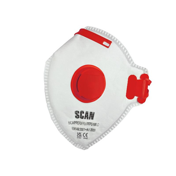 Fold Flat Disposable Valved Disposable Mask FFP3 Protection (Pack 3)