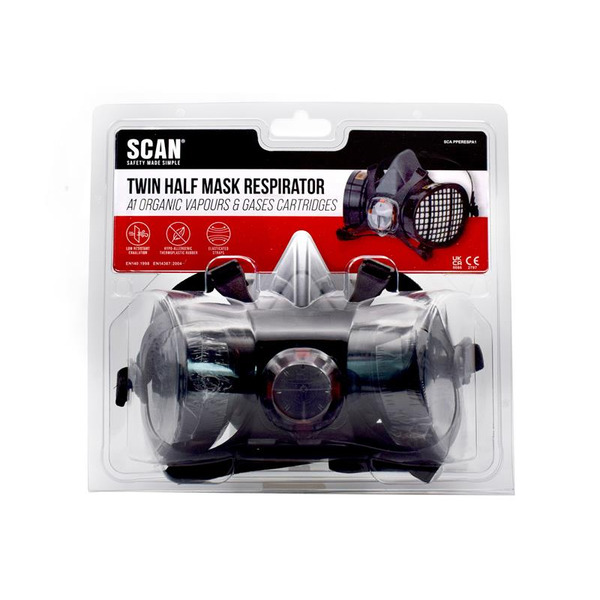 Scan SCAPPERESPA1 Twin Half Mask Respirator + A1 Refills