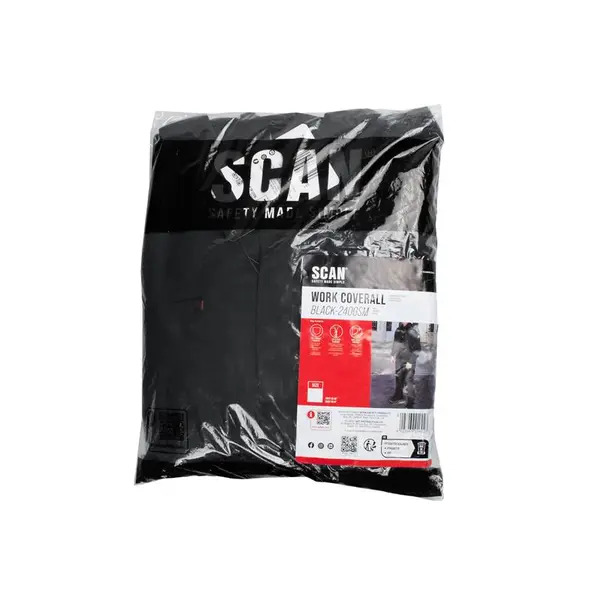 Scan SCAWWCOVM Coverall/Boiler Suit Black - M