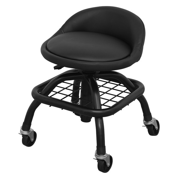 Sealey SCR02B Premier Industrial Pneumatic Creeper Stool with Adjustable Height Swivel Seat & Back Rest