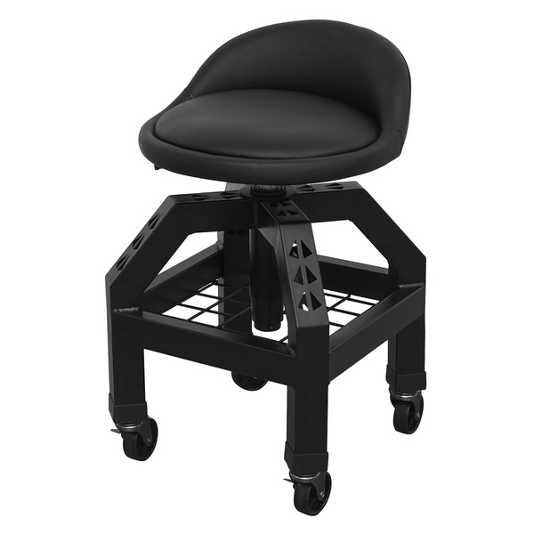 Sealey SCR03B Premier Industrial Pneumatic Creeper Stool with Adjustable Height Swivel Seat & Back Rest