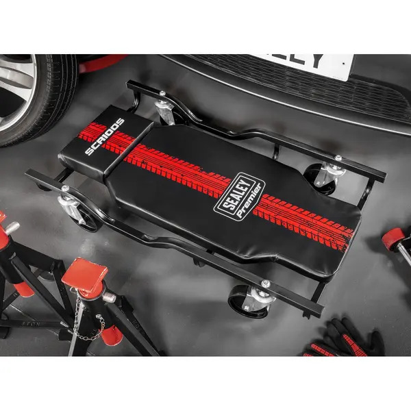 Sealey SCR100S Steel Creeper with 4 Rough Ground Wheels