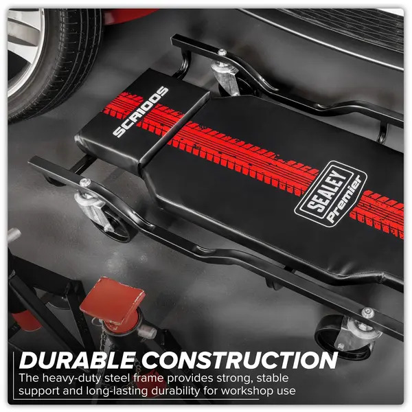 Sealey SCR100S Steel Creeper with 4 Rough Ground Wheels