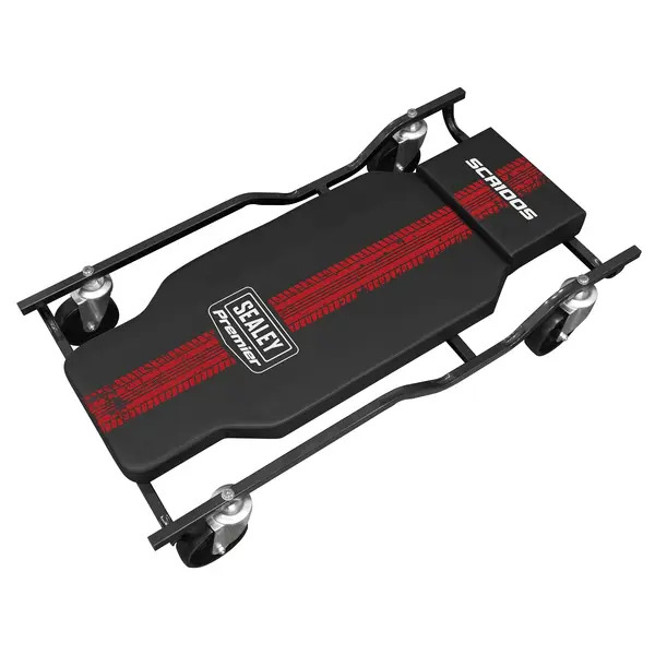 Sealey SCR100S Steel Creeper with 4 Rough Ground Wheels