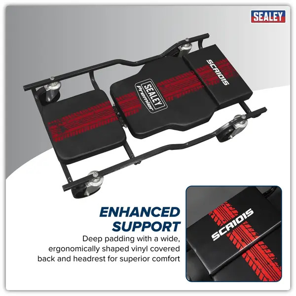 Sealey SCR101S Steel Creeper with 4 Rough Ground 5