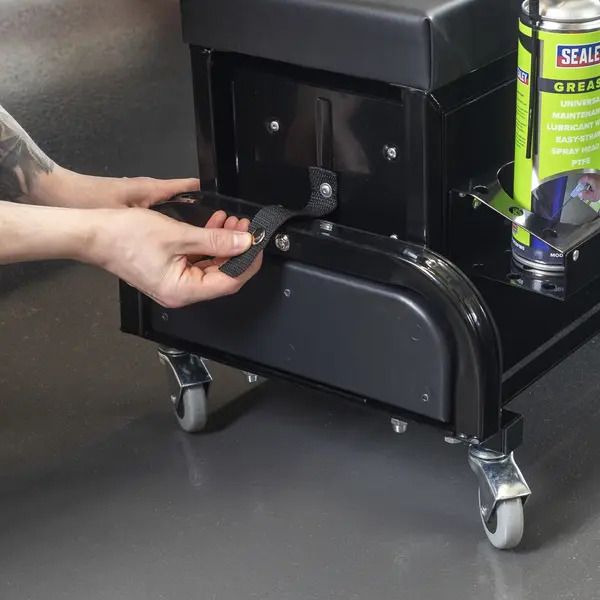 Sealey SCR18B Mechanic's Utility Seat & Toolbox - Black