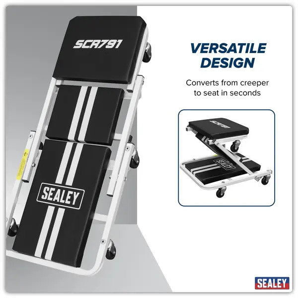 Sealey SCR791 Compact Steel Creeper/Seat with 6 Wheels