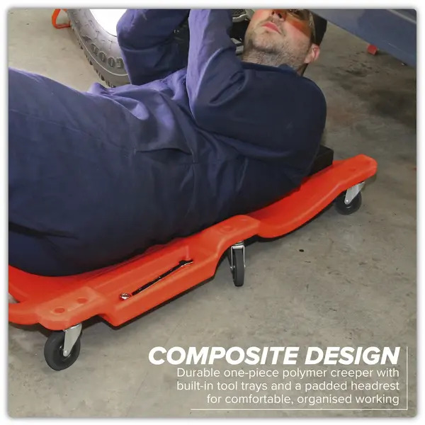 Sealey SCR80 Composite Creeper with 6 Wheels