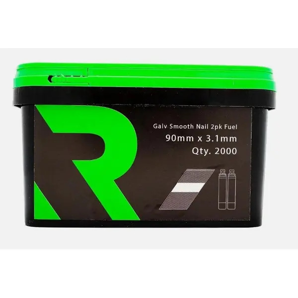 Rika FFNR006 1st Fix Collated Nails Galv Smth 90 x 3.1mm 2000pk (2pk Fuel Cells)