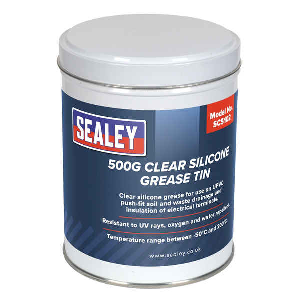 Sealey SCS102 Clear Silicone Grease Tin 500g