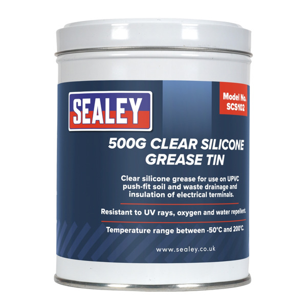 Sealey SCS102 Clear Silicone Grease Tin 500g
