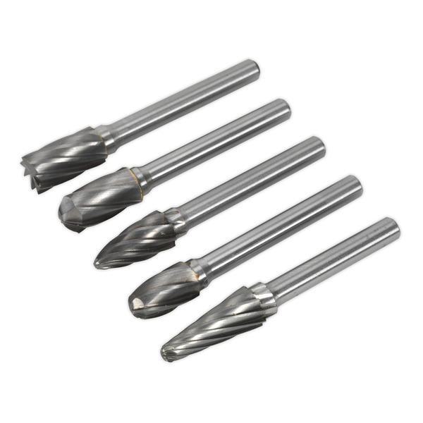 Sealey SDBCK5 Tungsten Carbide Rotary Burr Set 5pc - Ripper/Coarse