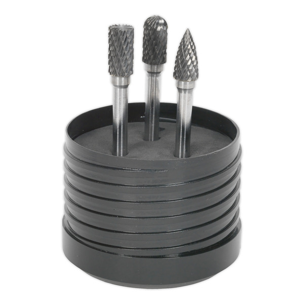 Sealey SDBK3 Tungsten Carbide Rotary Burr Set 3pc