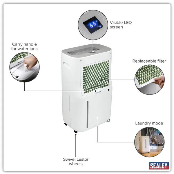 Sealey SDH20 Dehumidifier with Laundry Mode 20L