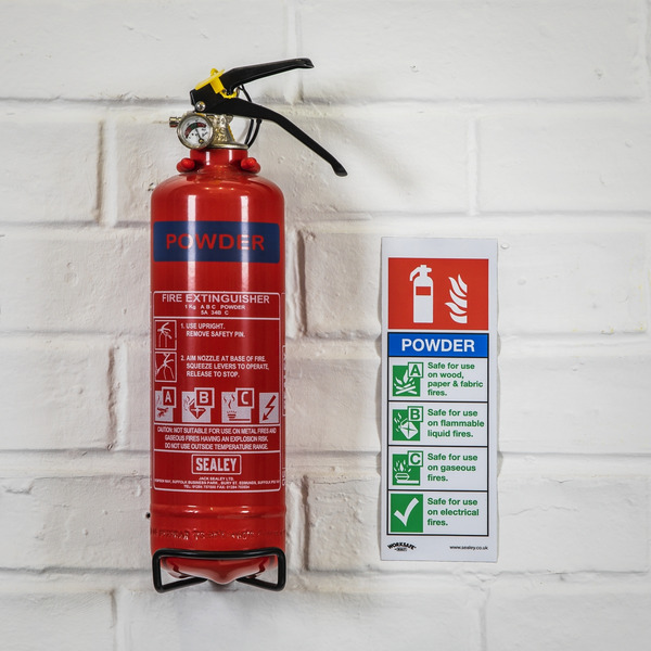 Sealey SDPE01 Dry Powder Fire Extinguisher 1kg