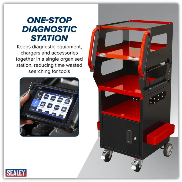 Sealey SDS1R Diagnostic Tablet & Trolley - Red