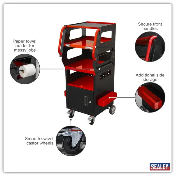 Sealey SDS1R Diagnostic Tablet & Trolley - Red