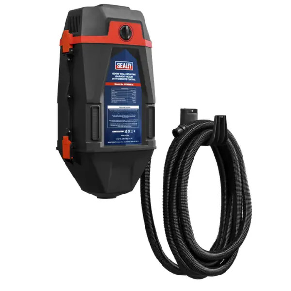 Sealey GV180WM Wall Mounting Garage Vacuum with Remote Control 1500W/230V