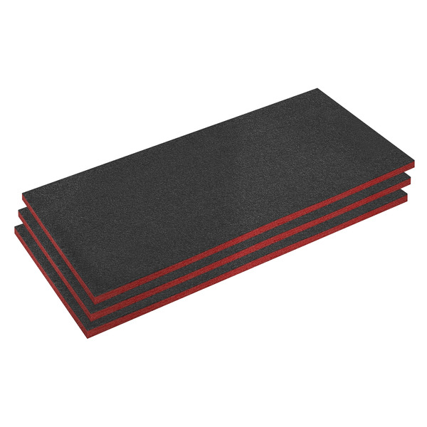 Sealey SFPK30R Easy Peel Shadow Foam® 1200 x 550 x 30mm, Red/Black - Pack of 3