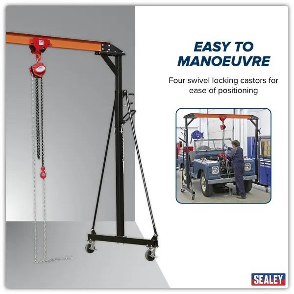 Sealey SG1000 Portable Lifting Adjustable Gantry Frame 1 Tonne
