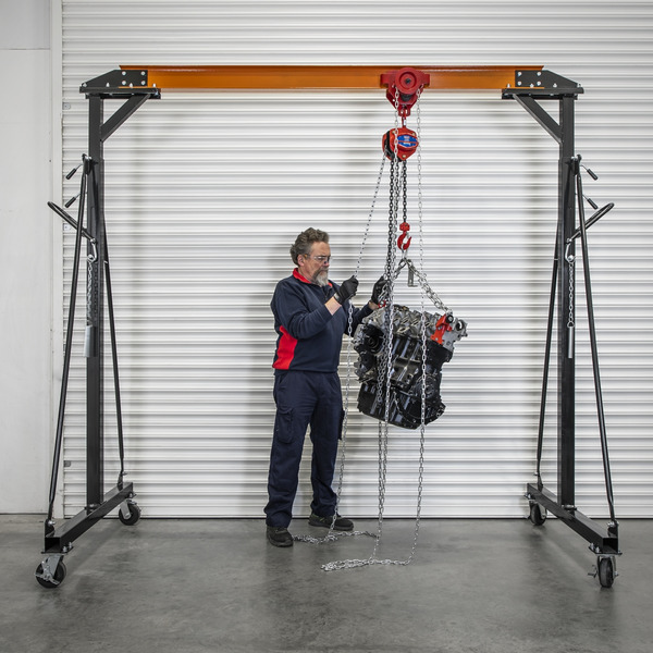 Portable Adjustable Gantry Frame with Geared Trolley Combo 1 Tonne