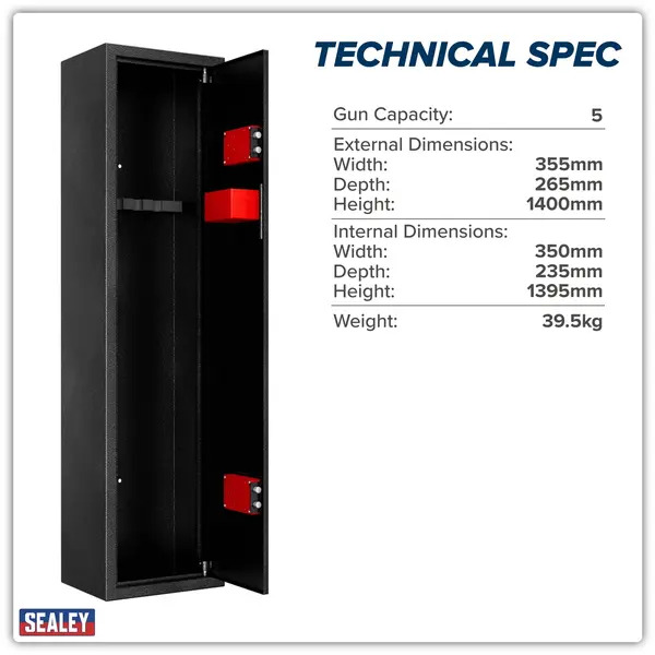 Sealey SGS5 5 Gun Cabinet