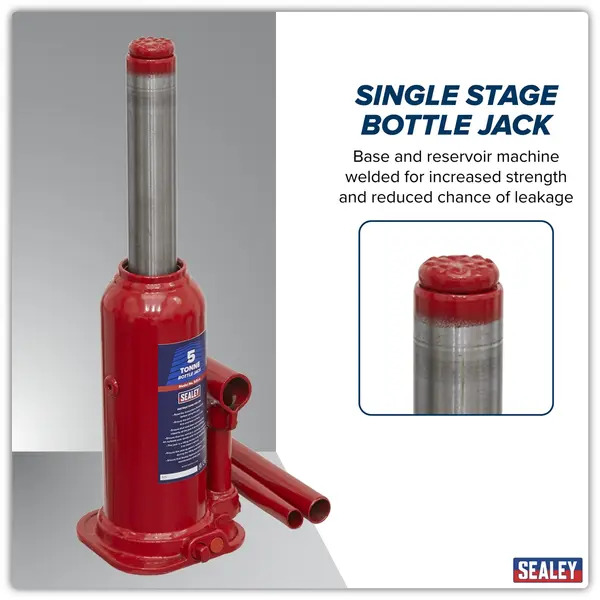 Sealey SJ5BMC Bottle Jack 5 Tonne with Storage Case