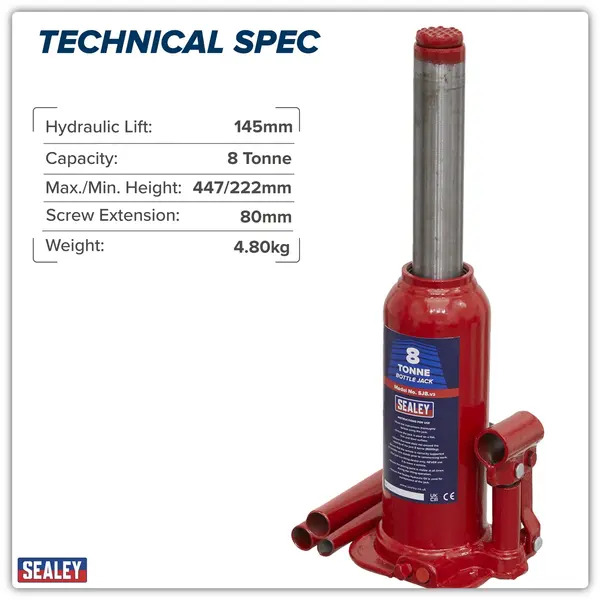 Sealey SJ8 Bottle Jack 8 Tonne