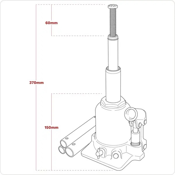 Sealey SJT2 Telescopic Bottle Jack 2 Tonne